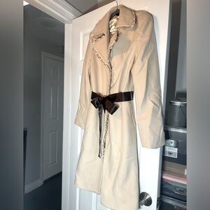 Express Design Studio Womens cream single breasted car coat. Brand new size L